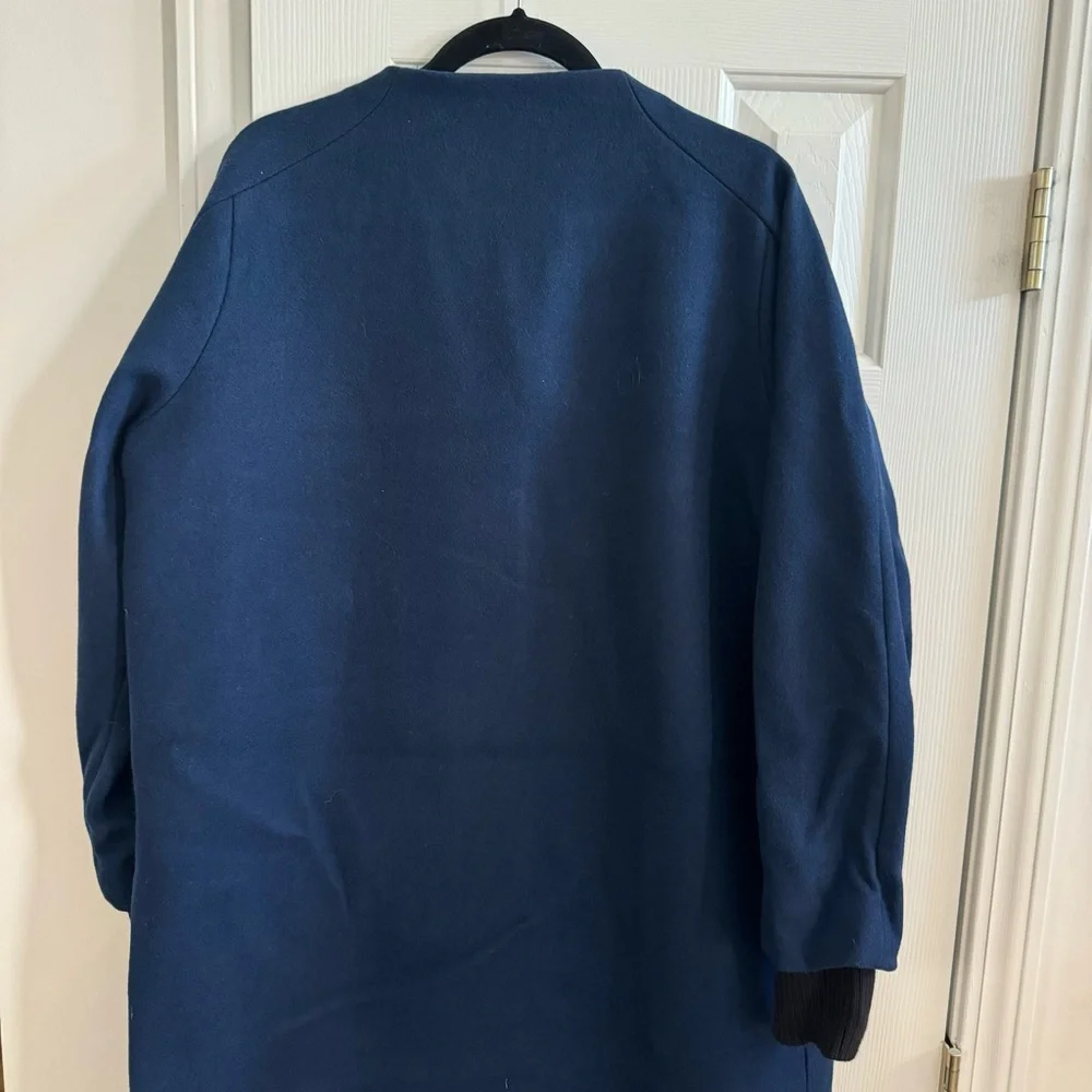 KATE SPADE SATURDAY | LONG BASEBALL WOOL COAT /  4CMU0356 ~NAVY 400 / Size XL